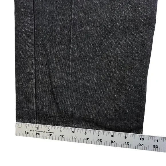 Imperious Delf Trading Jeans 38x33 Black Vintage Flap Pocket Embroidered Rock - Picture 15 of 16